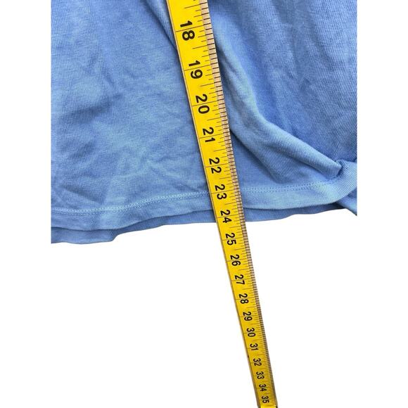 We The Free Top Oversized Puff Sleeve Cropped Pullover Sz Medium Blue - Picture 9 of 12